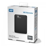 Външен хард диск HDD 750GB USB 3.0 Elements Portable Black
