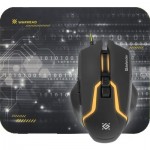 Мишка Defender Gaming combo мишка + пад, Warhead MP1400, optical, 6 buttons,1200/1600/2400/3200 dpi,125 Hz, USB, жична ,черни
