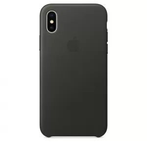 Apple iPhone X Leather Case Charcoal Gray