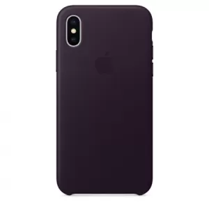 Apple iPhone X Leather Case Dark Aubergine