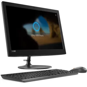 Компютър Lenovo IdeaCentre AIO 330 19.5 WVA 1440x900 J5005 up to 2.8GHz QuadCore, 4GB DDR4, 1TB 2.5, DVD, WiFi, BT, HD cam, Black + USB keyboard and mouse