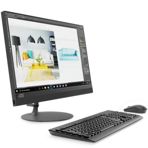 Компютър Lenovo IdeaCentre AIO 520 23.8 IPS FullHD i36006U 2.0GHz, 4GB DDR4, 1TB 3.5, DVD, WiFi, BT, FullHD cam, Black + USB keyboard and mouse