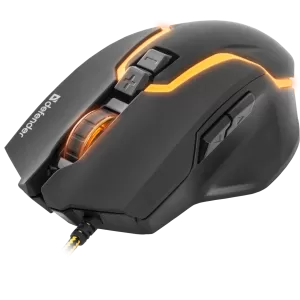 Мишка Defender Gaming мишка Warhead GM1750 optical, 7 buttons, 1200/1600/2400/3200 dpi, 30 IPS, 125 Hz, жична