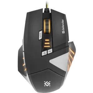 Мишка Defender Gaming мишка Warhead GM1760 optical, 8 бутона, 1000/1500/2000/2500 dpi, 30 IPS, 1251000 Hz, жична